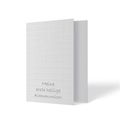 Umschlag für Leporellos, Druck "Meine erste heilige Kommunion" Strukturkarton weiß, 13x18 cm