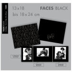 XL Bildmappe Kindergartenmappe 25 Stck. "Faces Black" bis 18x24 cm